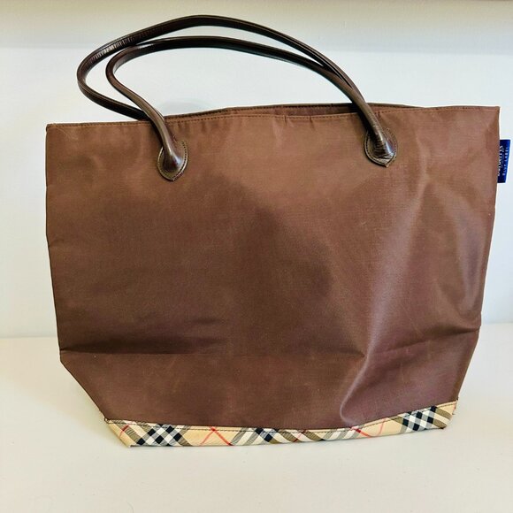EUC BURBERRYS BURBERRY OF LONDON  BLUE LABEL NOVA CHECK NYLON LARGE TOTE VINTAGE - Picture 5 of 16